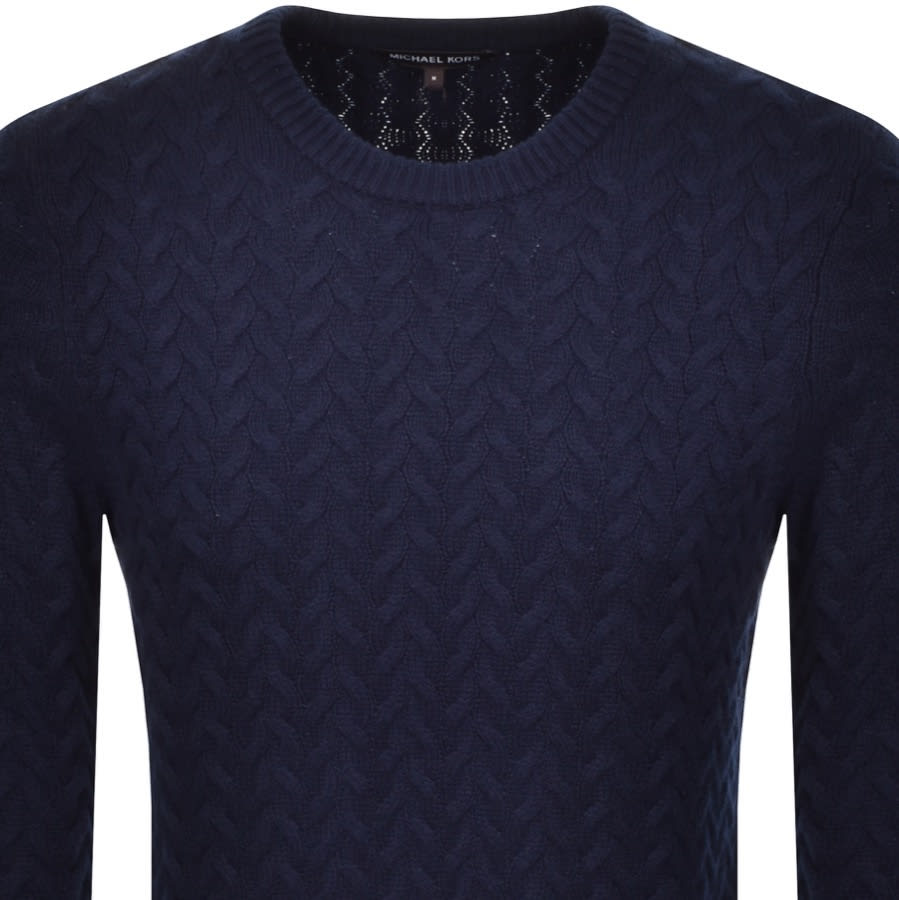 Alternative Image for ProductMichael Kors Crew Neck Cable Knit Jumper Navy2
